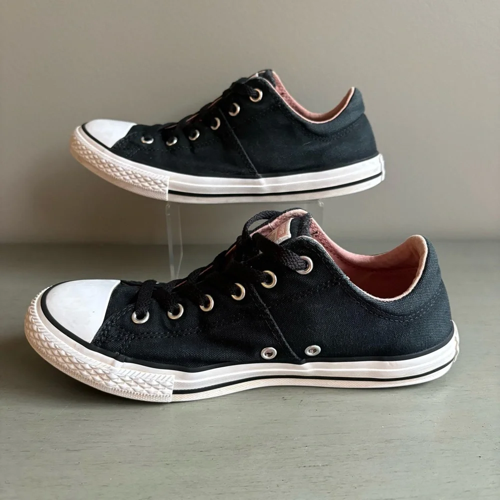 Converse All Star Chuck Taylor Madison Ox Black Pink Sneakers Girls Sz 5 Retro